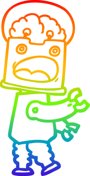 gökkuşağı gradyan çizgisi bir insan tarafından çizilmiş robot çizgi