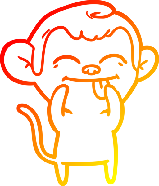 Bir insan tarafından çizilmiş komik çizgi maymun çizimi.