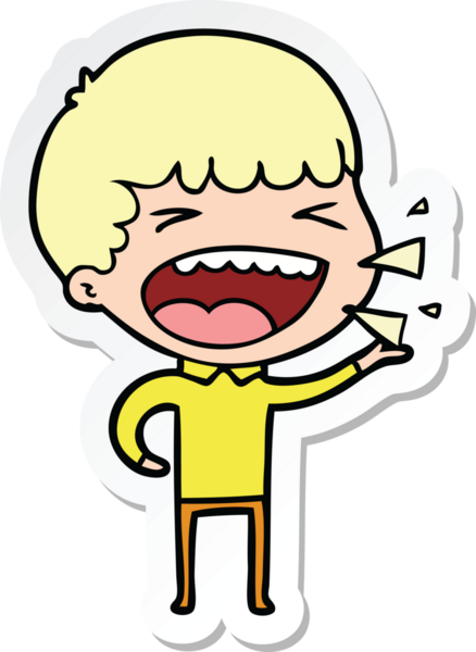 Bir insan tarafından çizilmiş bir karikatür çıkartması.