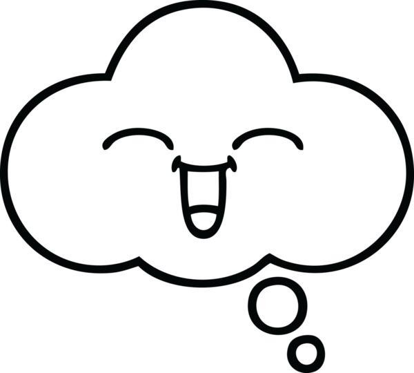 Bir insan tarafından çizilmiş bir düşünce baloncuğunun çizgi çizimi