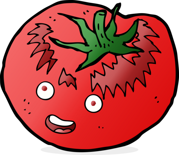 Bir insan tarafından çizilmiş domates çizgi filmi.