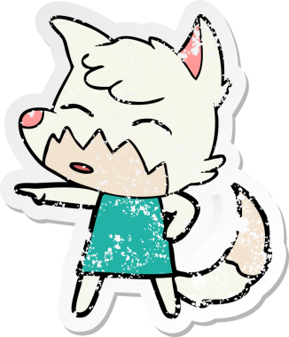 Bir insan tarafından çizilmiş, karikatür tilkisinin sıkıntılı çıkartması.