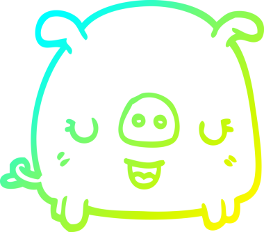 Bir insan tarafından çizilmiş soğuk çizgi domuz çizimi.