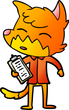 bir insan tarafından çizilmiş tilki çizgi filmi