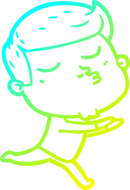 Çizgi film mankeni bir adamın insan tarafından çizilmiş soğuk gradyan çizimi.