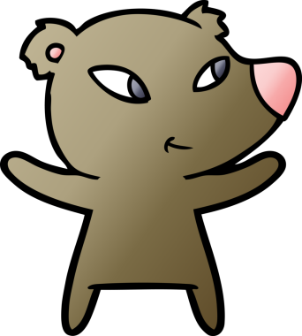 Bir insan tarafından çizilmiş sevimli çizgi film ayısı.