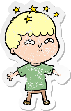 Bir çizgi filmin sıkıntılı çıkartması Bir insan tarafından çizilmiş hayret verici bir çocuk