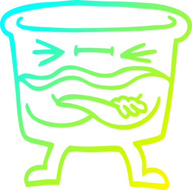 Bir insanın çizdiği viski bardağının soğuk gradyan çizgisi.