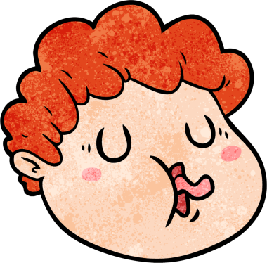 Bir insan tarafından çizilmiş erkek yüzü.