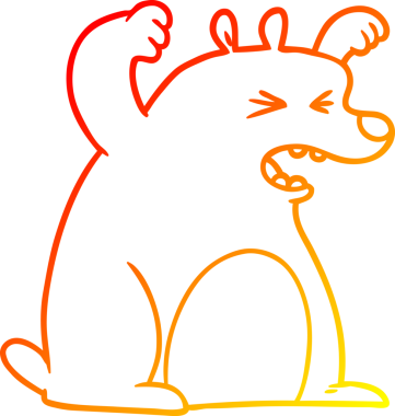 Bir insan tarafından çizilen kükreyen bir ayının sıcak çizgi çizimi