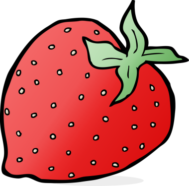 Bir insan tarafından çizilmiş çilek çizgi filmi.