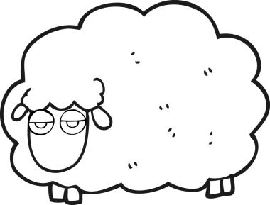 El yazısıyla çizilmiş kara beyaz çizgi film Bir insan tarafından çizilmiş çamurlu kış koyunu