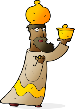 Bir insan tarafından çizilen üç bilge adamdan biri.