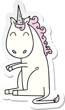 Bir insan tarafından çizilmiş tek boynuzlu atın garip bir el yazısı.