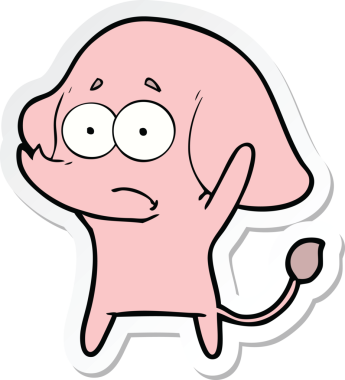 Bir insan tarafından çizilmiş belirsiz bir filin çıkartması.