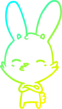 Bir insan tarafından çizilmiş garip bir tavşan çizgi filmi.