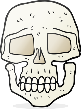 Bir insan tarafından çizilmiş serbest çizim kafatası.