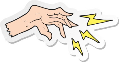 Bir insan tarafından çizilmiş bir el çizimi çıkartması.