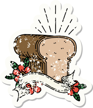 Bir insan tarafından çizilmiş eski bir dövmeli somun ekmek etiketi.