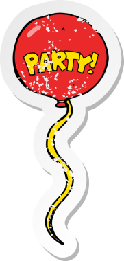 Bir insan tarafından çizilmiş bir karikatür parti balonunun gerilimli etiketi.