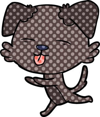 Bir insan tarafından çizilmiş bir çizgi film köpeği.