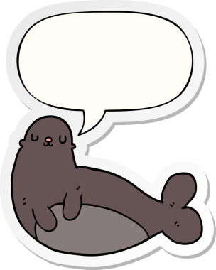 Bir insan tarafından çizilmiş konuşma balonu etiketli karikatür mührü.