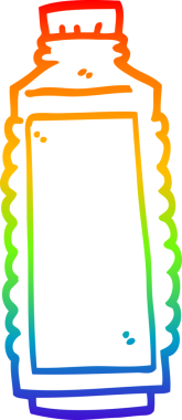 gökkuşağı gradyan çizgi çizimi bir insan tarafından çizilmiş içki şişesi