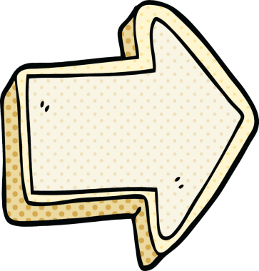 bir insan tarafından çizilmiş çizgi roman tarzı ok işareti