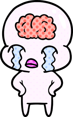 Bir insan tarafından çizilmiş koca beyinli bir uzaylı ağlaması.