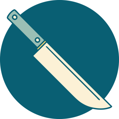 Bir insan tarafından çizilmiş bir bıçağın ikonik dövme şekli