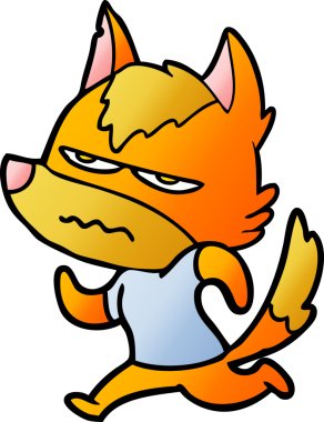 Bir insan tarafından çizilmiş kızgın tilki çizgi film karakteri