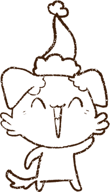 Bir insan tarafından çizilmiş Noel Köpeği Kömürü