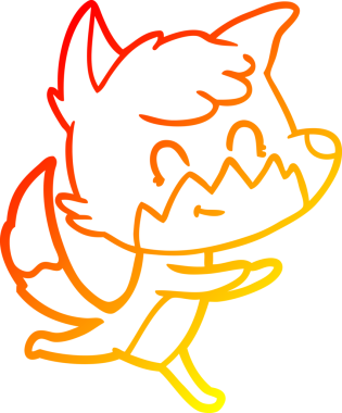 Bir insan tarafından çizilmiş, karikatür, arkadaş canlısı tilki çizimi.