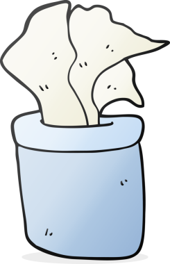 Bir insan tarafından çizilmiş el yazısıyla çizilmiş mendil kutusu.