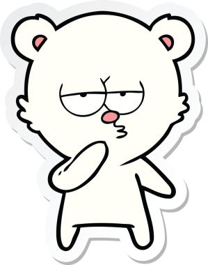 Bir insan tarafından çizilmiş sıkılmış bir kutup ayısının çıkartması.