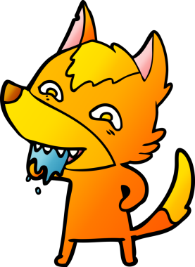 Bir insan tarafından çizilmiş tilki çizgi film karakteri