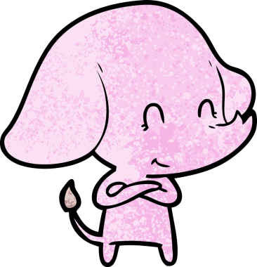 Bir insan tarafından çizilmiş şirin bir fil.