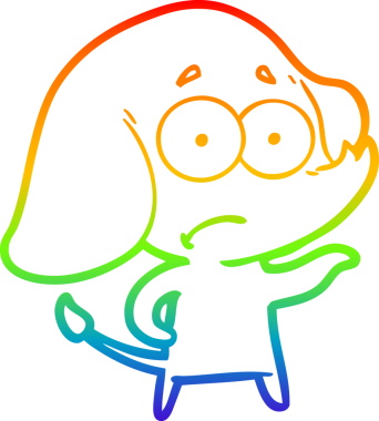 gökkuşağı gradyan çizgi çizimi bir insan tarafından çizilmiş belirsiz bir fil