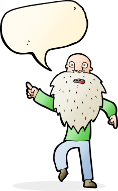 Çizgi film, bir insan tarafından çizilmiş konuşma balonlu yaşlı adamı strese sokuyor.