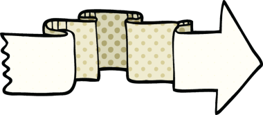 bir insan tarafından çizilmiş çizgi roman tarzı pankart oku