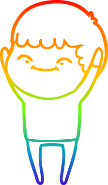 gökkuşağı gradyan çizimi bir insan tarafından çizilmiş gülümseyen çocuk çizgi filmi