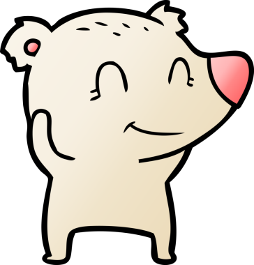 Bir insan tarafından çizilmiş gülümseyen kutup ayısı çizgi filmi