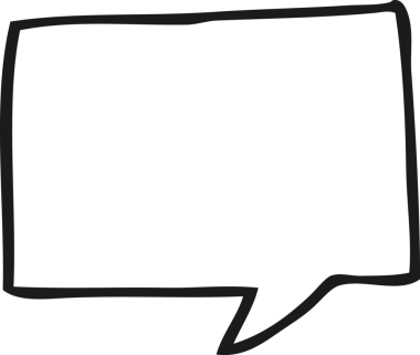 Bir insan tarafından çizilmiş siyah beyaz konuşma baloncuğu