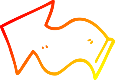 Bir insan tarafından çizilmiş bir çizgi filmin sıcak gradyan çizimi