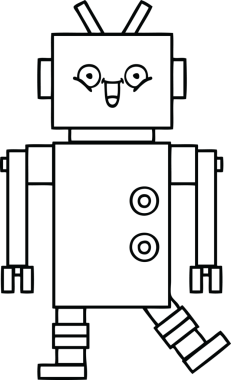 Bir insan tarafından çizilmiş robot çizimi