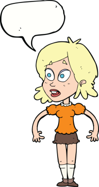 Bir insan tarafından çizilmiş konuşma balonlu bir karikatür.