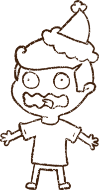 Bir insan tarafından çizilmiş Noel Adamı Kömürü