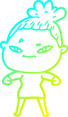 Bir insan tarafından çizilmiş bir karikatür kadın çizimi.