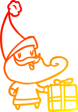 Bir insan tarafından çizilmiş bir Noel Baba 'nın sıcak çizgi çizimi