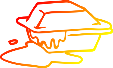 Bir insan tarafından çizilen karikatür çiziminin sıcak gradyanı.